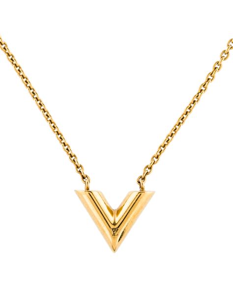 louis vuitton essential v necklace gold|lv essential v necklace.